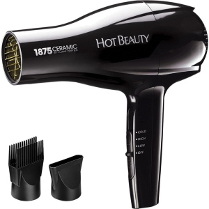 Hot Beauty 1875 Ceramic Styling Hair Dryer 2 Styling Attachments