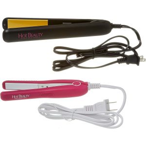 Hot Beauty Mini Ceramic Flat Iron Combo