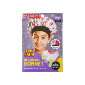 RED KIDS SATIN BONNET DOULEWEAR HEART.