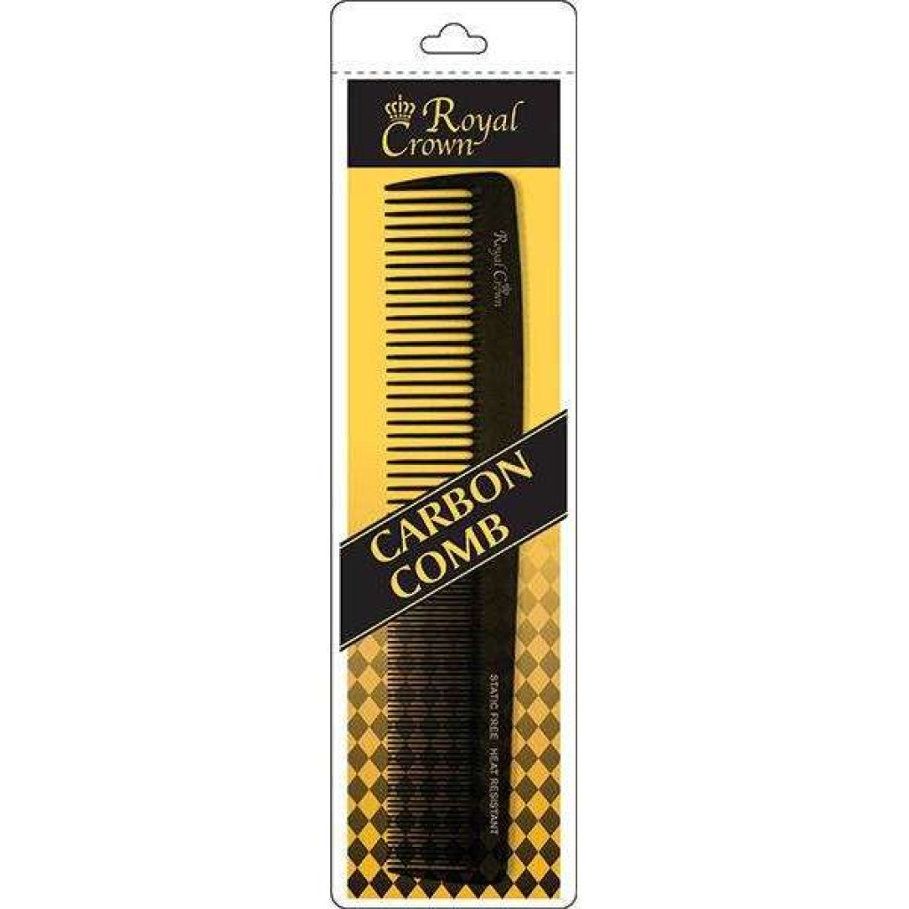Annie Royal Crown Series Carbon Wide Tooth Cutting Comb 8 1/2 Inch, 1 Count, Black