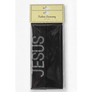 HEAD BAND (6cm/2pcs) W/STONE (JESUS) BLACK (50DZ/CS)