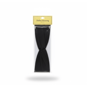 HEAD BAND (3.5") TWIST SOLID BLACK [HWR3001BLA] (50DZ/CS)