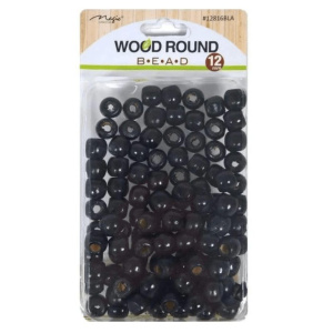WOOD BEAD (M) BLACK #12830(24/CS)