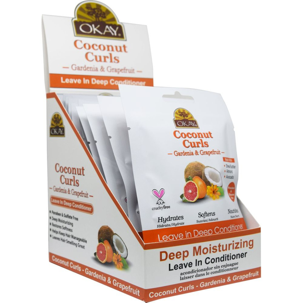 OKAY GARDENIA & GRAPEFRUIT LEAVE-IN CONDITIONER PKTS (1.25OZ) (12/DS)(6DS/CS)
