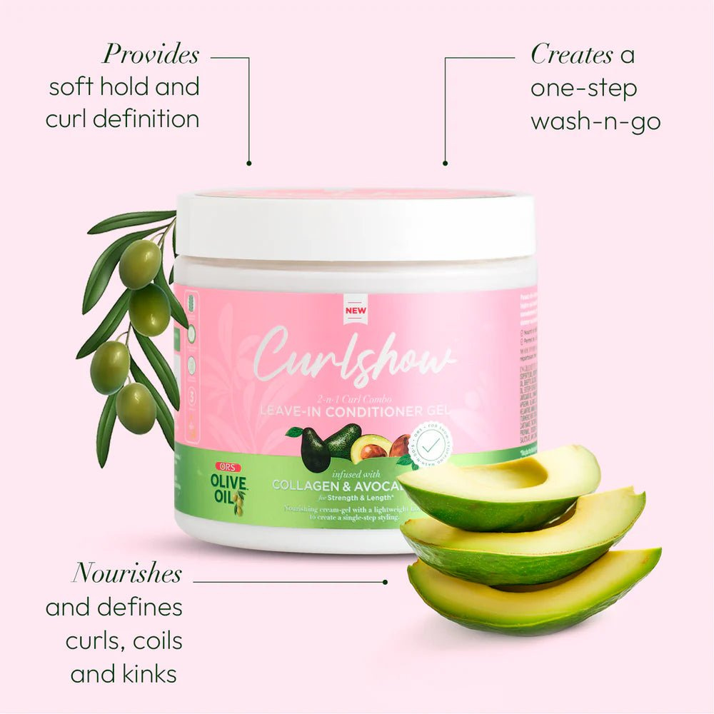 ors-olive-oil-curlshow-leave-in-conditioner-gel-infused-with-collagen-avocado-oil-for-nourishment-strength-and-shine-16-oz-103163