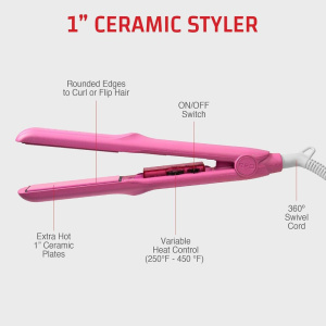 RED by KISS 1" Adjustable Heat Ceramic Styler