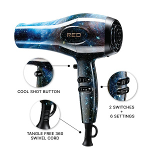 RED by KISS 3200 Detangler Hair Dryer 3 Styling Attachments