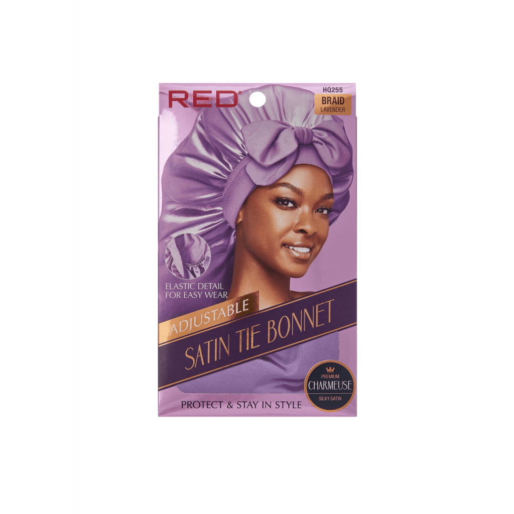 SATIN TIE BONNET BRAID LAVENDER