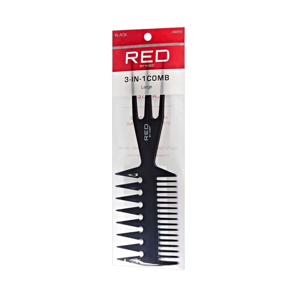 red-by-kiss-3-in-1-comb-large-black-multi-use-for-styling-parting-detangling-hm59-great-for-all-hair-types-textures-900115