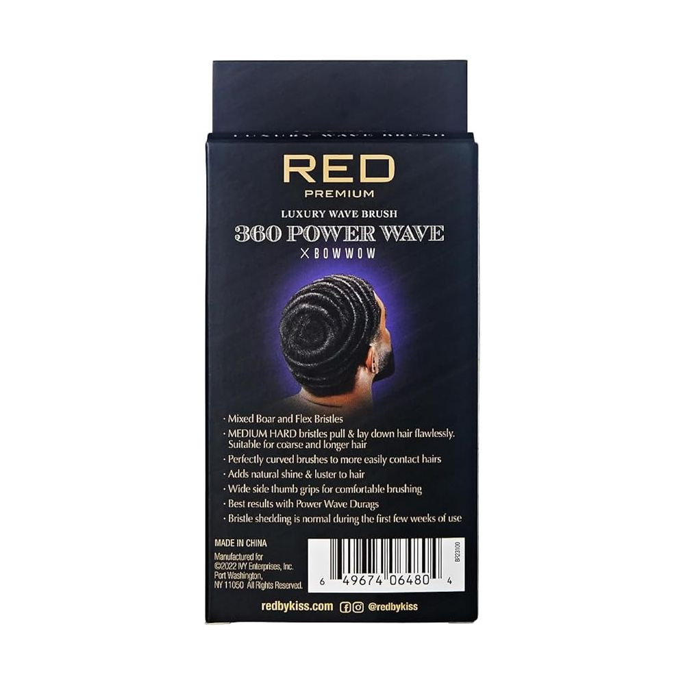 red-by-kiss-360-power-wave-x-bow-wow-curved-palm-boar-brush-100-natural-medium-hard-bristles-for-defined-waves-palm-size-400578