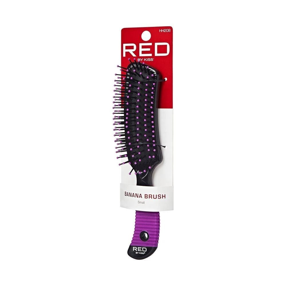 red-by-kiss-banana-brush-small-hh208-contoured-design-for-precision-detangling-styling-size-small-curved-brush-605374