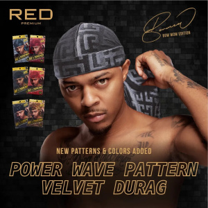 PATTERN VELVET DURAG DRAGON BLACK
