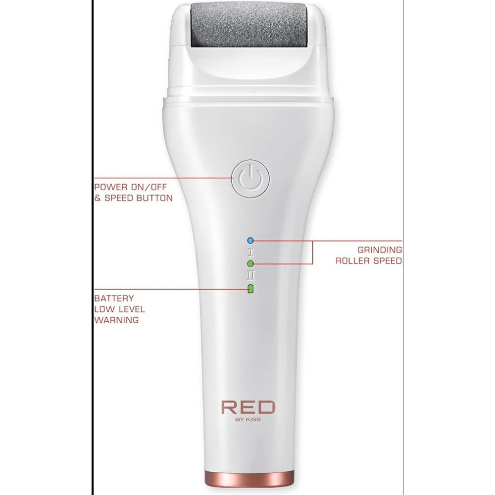 red-by-kiss-cordless-foot-callus-remover-dual-speed-pedicure-tool-w-3-rollers-curved-head-wet-dry-use-2-hour-runtime-662939