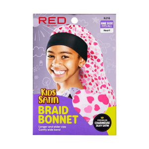 RED KIDS SATIN BONNET#HJ16