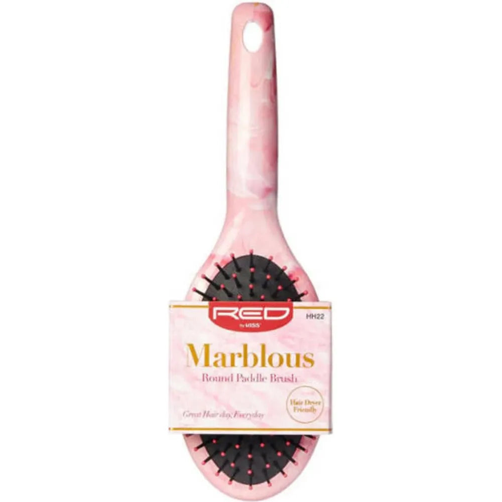 red-by-kiss-marblous-round-paddle-brush-hh22-smooth-shape-shine-in-style-size-standard-round-paddle-830400