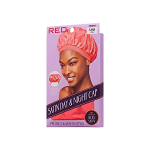 SATIN DAY & NIGHT CAP LARGE PINK #HDNP08