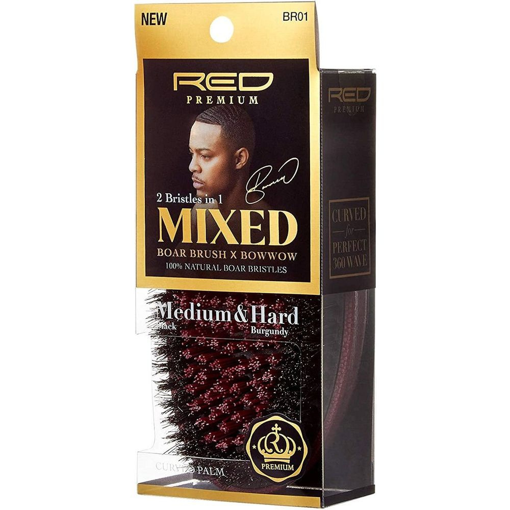red-premium-curved-360-power-br-01-2-bristles-in-1-body-mixed-club-boar-brush-x-bow-wow-medium-hard-bristles-845626