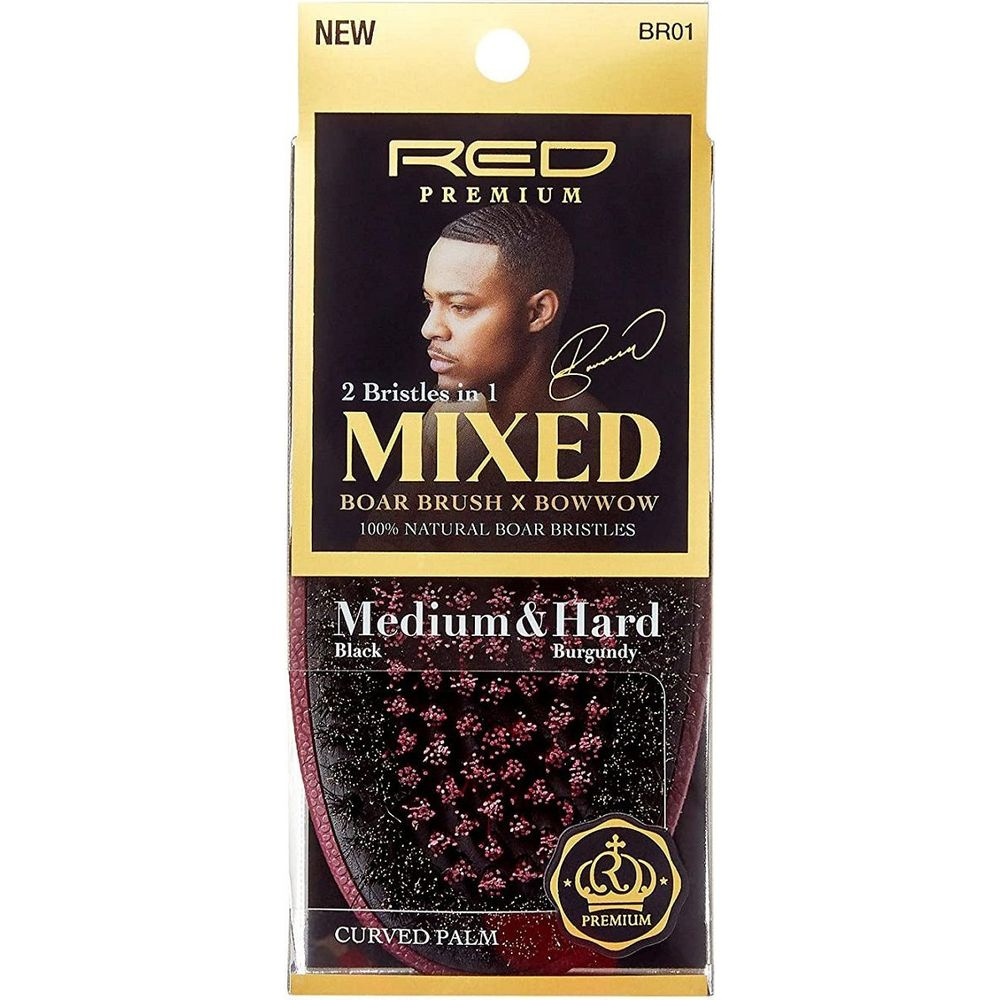 red-premium-curved-360-power-br-01-2-bristles-in-1-body-mixed-club-boar-brush-x-bow-wow-medium-hard-bristles-851991