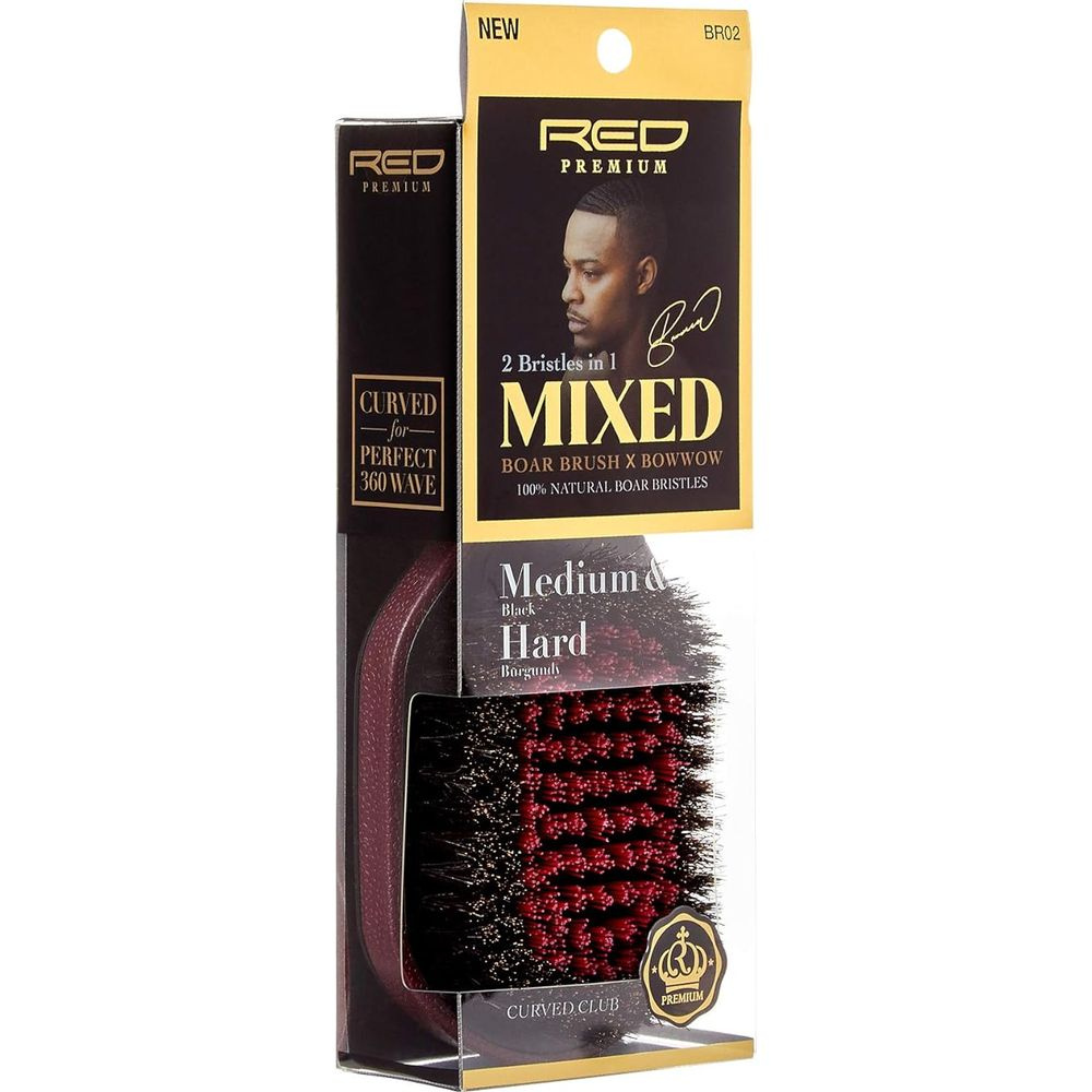red-premium-curved-360-power-br-02-2-bristles-in-1-body-mixed-club-boar-brush-x-bow-wow-medium-hard-bristles-578044