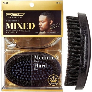RED by KISS Mixed Boar Palm Brush with Case Medium & Hard Bristles
