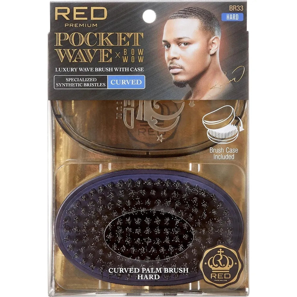 red-premium-pocket-wave-x-bow-wow-curved-bristle-brush-br33-portable-design-for-precise-wave-definition-113137