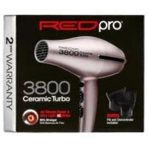 RED by KISS 3800 Ceramic Turbo Hair Dryer 2 Styling Attachments