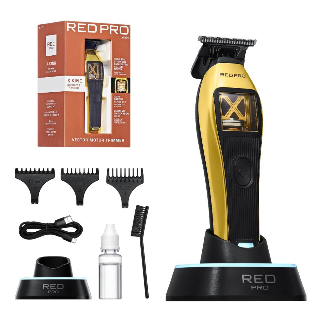 RED PRO VECTOR CORDLESS TRIMMER GOLD