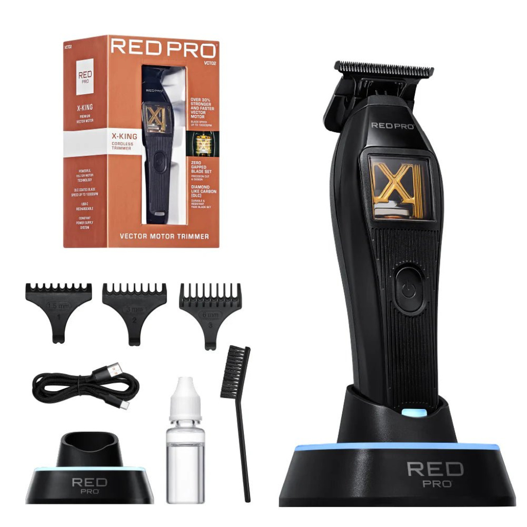 RED PRO VECTOR CORDLESS TRIMMER BLACK