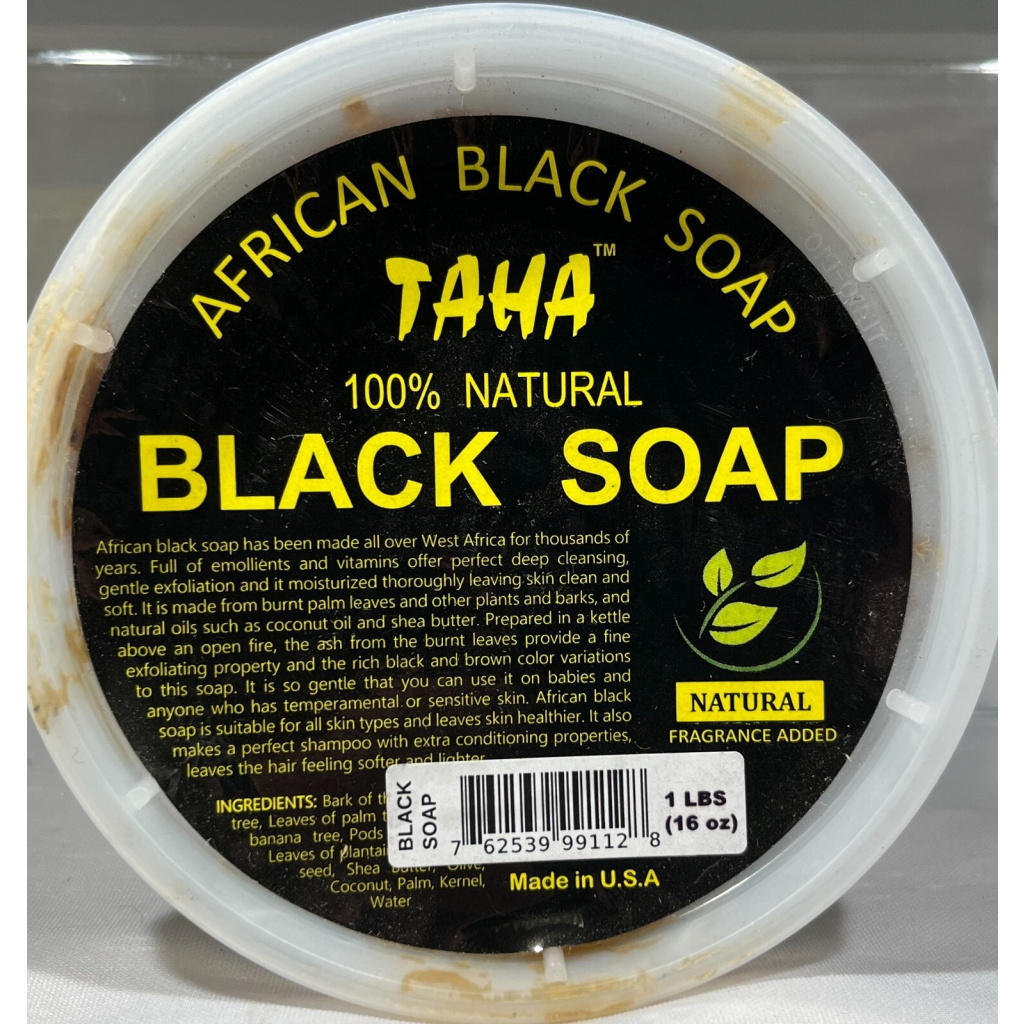 AfricanBlKSoapTaha 16oz