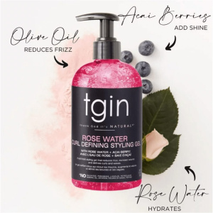 TGIN ROSE WATER STYLING GEL (13OZ) (6/CS)