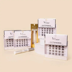 VLuxe By i•ENVY Extended Faux Mink Clear Band Cluster Lashes